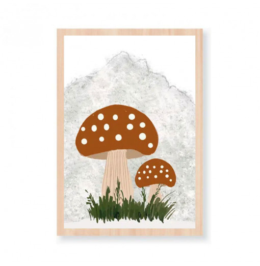 Lámina enmarcada Mushrooms