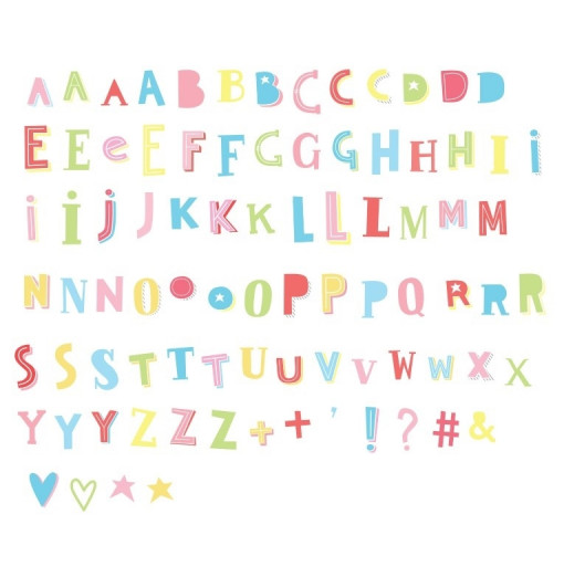 Set de letras Funky colour para el lighbox