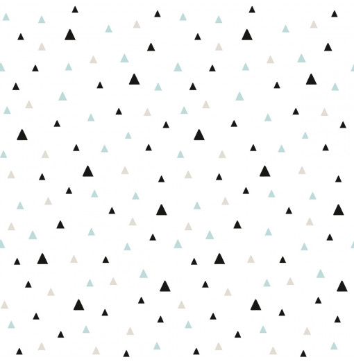 Papel Pintado triángulos geométricos gris, azul y negro - Lilipinso