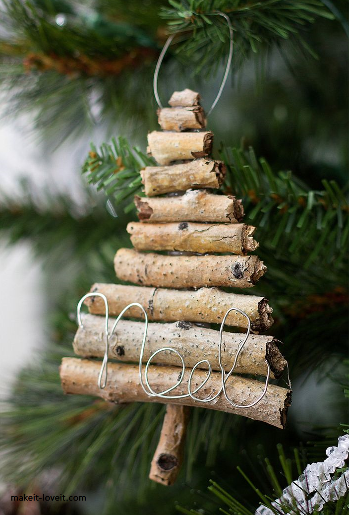Hacer un árbol de Navidad con ramas y troncos - Deco&Kids